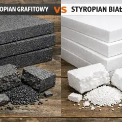 Szary styropian grafitowy i biały styropian na elewację. Porównanie materiałów izolacyjnych.