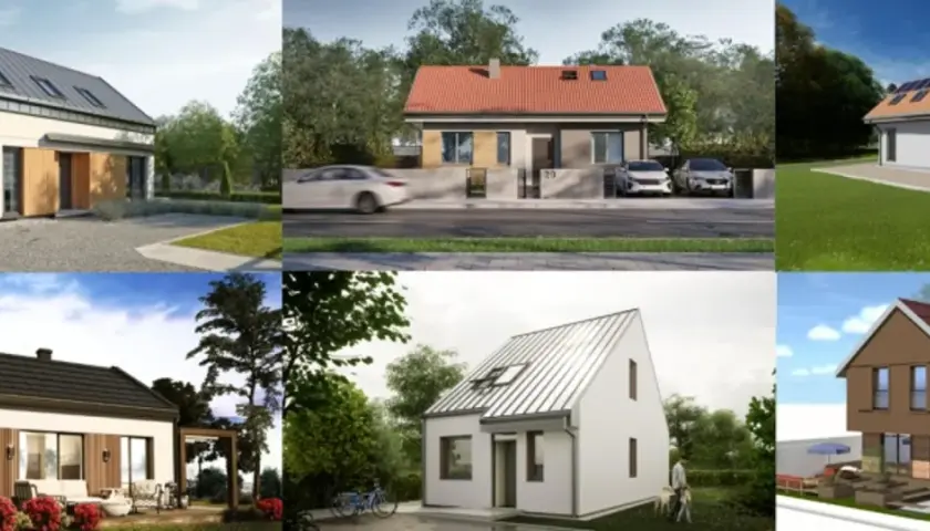 Rządowe projekty domów 70m2 za darmo – wizualizacje nowoczesnych, energooszczędnych budynków jednorodzinnych.