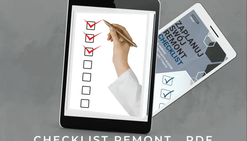 Cyfrowy projekt wykonawczy: checklist do planowania remontu, z zaznaczonymi zadaniami. PDF.